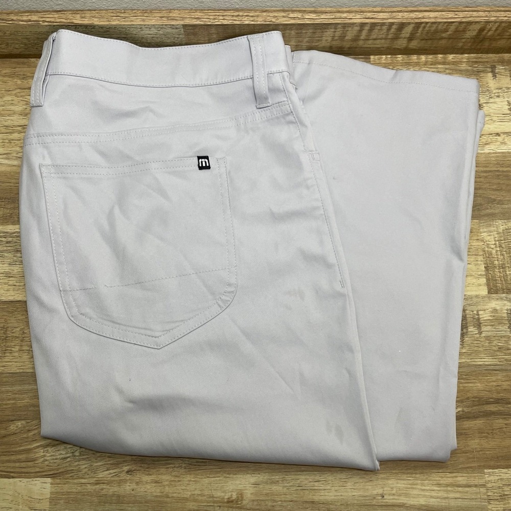 TravisMathew 5-Pocket Performance Golf Pants Straight Leg Trousers Mens 36 Gray